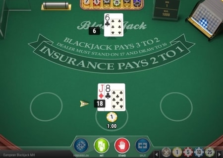 European blackjack screenshot